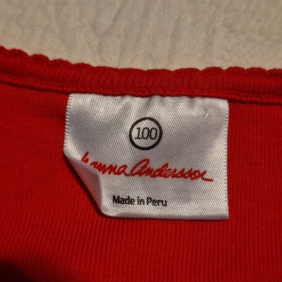 Hanna Andersson girls size 100 or 4 red short sleeve shirt vguc - Picture 4 of 5